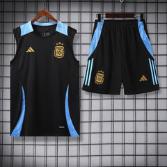 Argentina Black Sleeveless Jersey With Shorts 2025