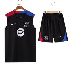 Barcelona Black Sleeveless Jersey With Shorts 2025