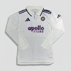 India Test cricket jersey with apollo tyres sponsor logo