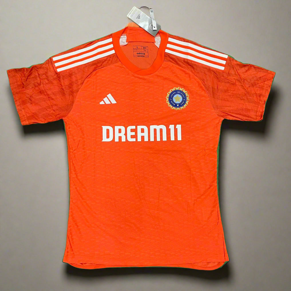 orange dress indian cricket team India Cricket Training Jersey 2024 PLAYER VERSION