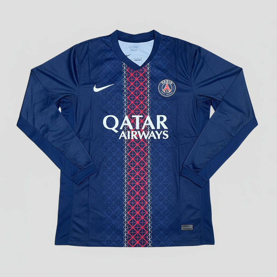 PSG Home jersey with Qatar Airways logo 25 26 season