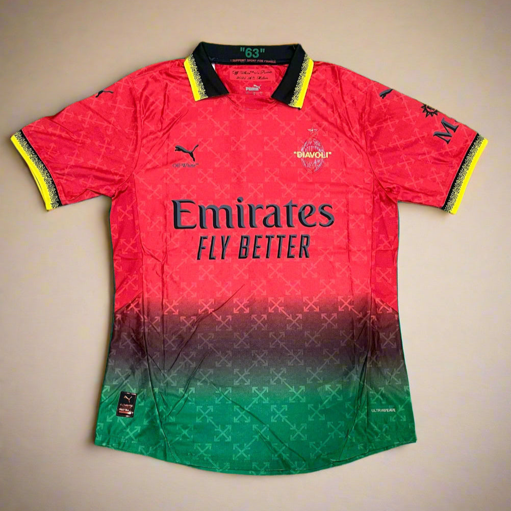 AC Milan x Off-White Jersey (Red-Green) 2025 PLAYER VERSION