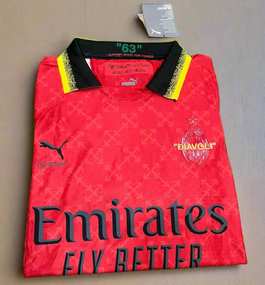 AC Milan x Off-White Jersey (Red-Green) 2025 PLAYER VERSION
