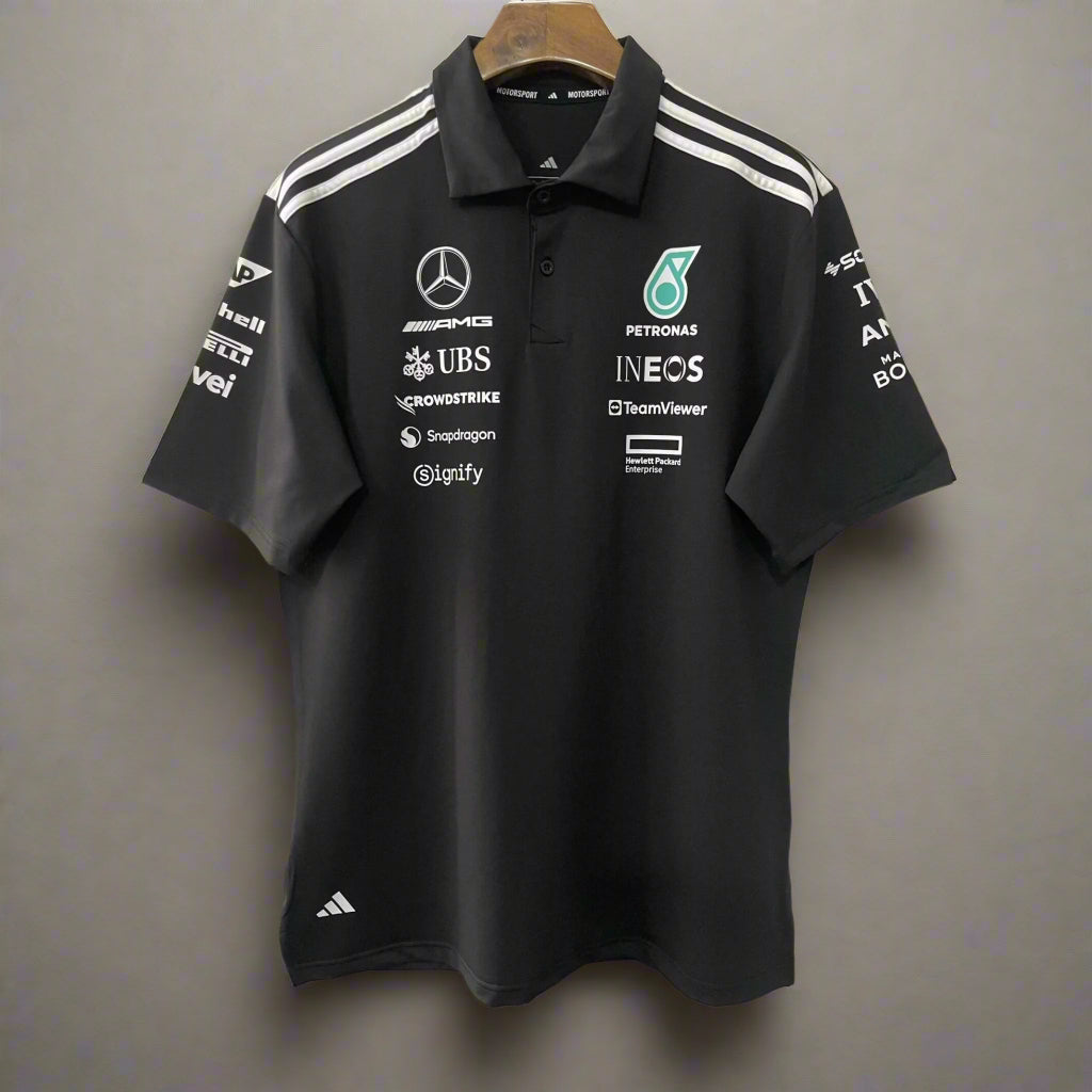 Mercedes AMG Petronas F1 Black Polo Shirt