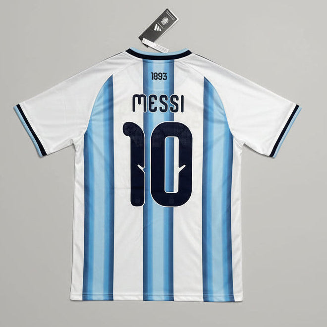 Soccer jersey with 'Messi 10' on a green background