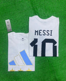 Argentina MESSI 10 White Round Neck T-Shirt