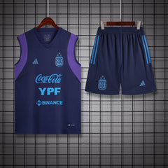 Argentina Navy Blue Sleeveless Jersey With Shorts