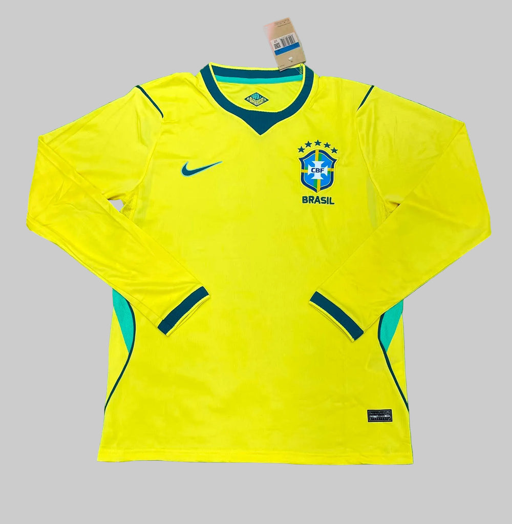 Yellow soccer jersey with Nike logo on a green background