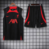 Liverpool Black Sleeveless Jersey With Shorts