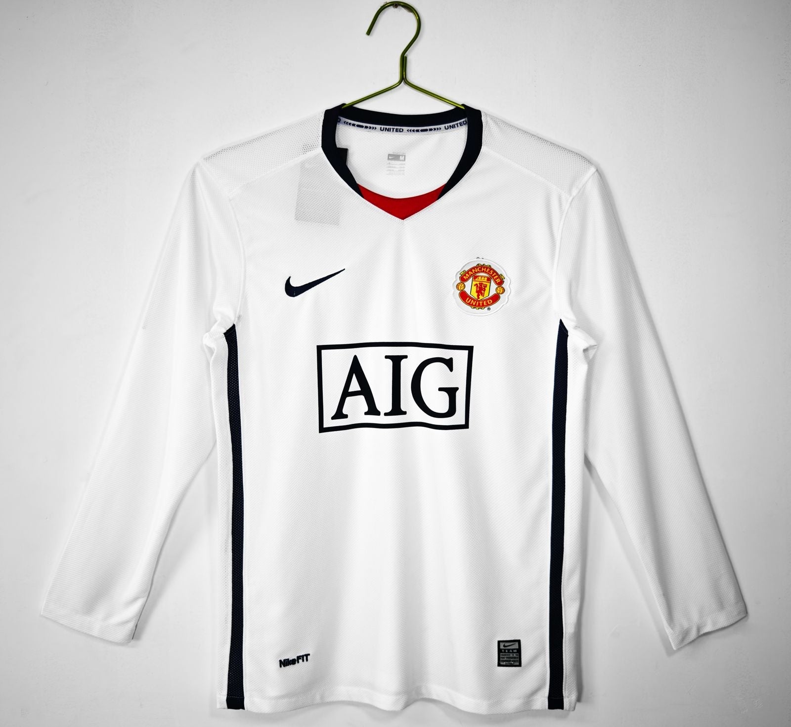 Manchester United 2008-09 Away White Retro Jersey FULL SLEEVE