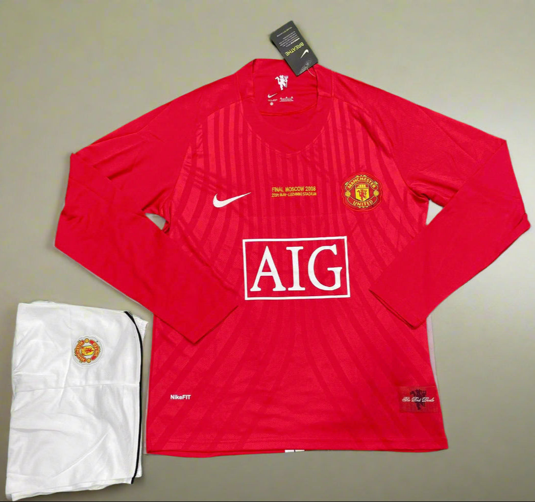 Manchester United 2008 CL Final Home Retro Jersey FULL SLEEVE [SET]