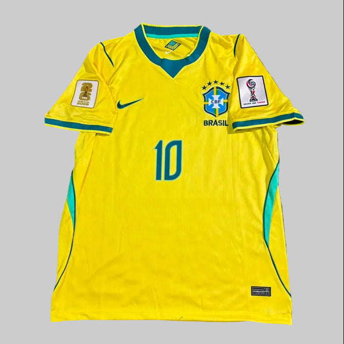 Brazil NEYMAR 10 Home Jersey World Cup 2026 With FIFA WC Patch