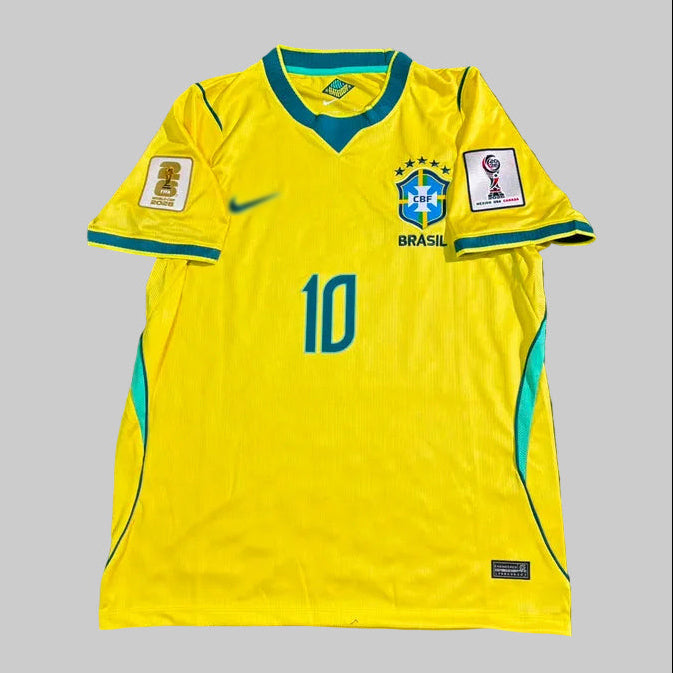 Brazil NEYMAR 10 Home Jersey World Cup 2026 With FIFA WC Patch