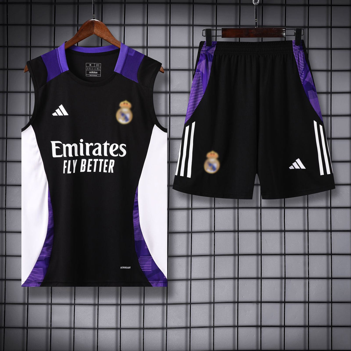 RL Madrid Black Sleeveless Jersey With Shorts 2025