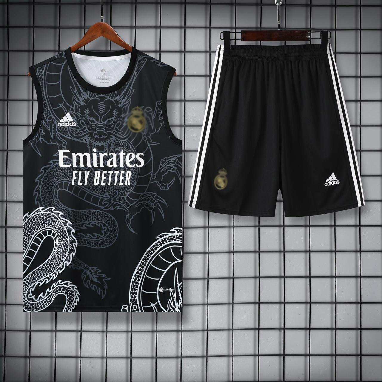 RL Madrid Black Dragon Sleeveless Jersey With Shorts 2025
