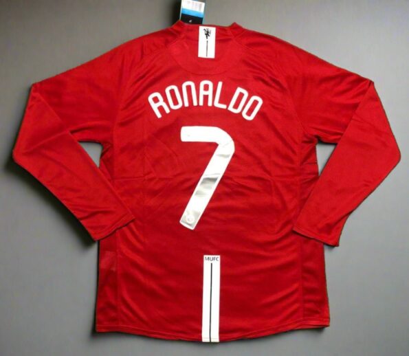 Manchester United 2008 Champions League Final RONALDO 7 Home Retro Jersey FULL SLEEVE