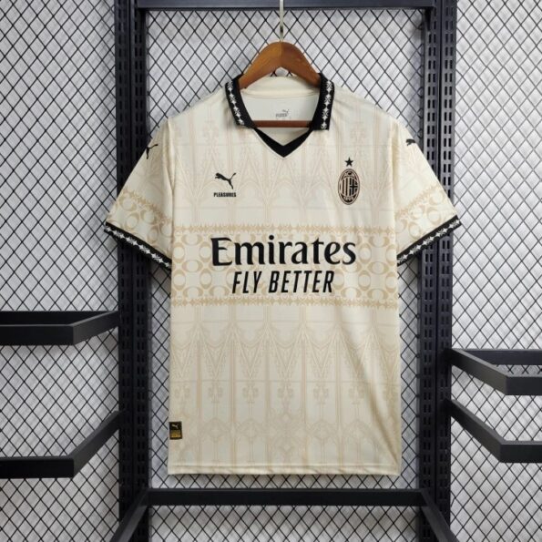 AC Milan x PLEASURES White Jersey Fourth 23 24 Season