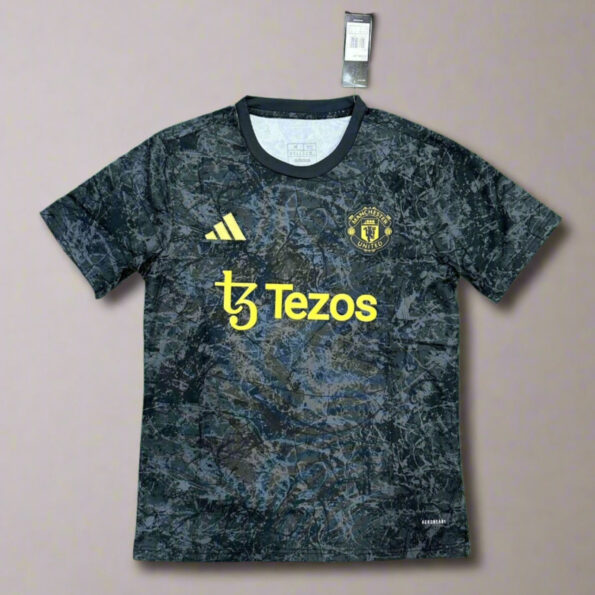 Manchester United Stone Roses Black Pre Match Jersey 23 24 Season