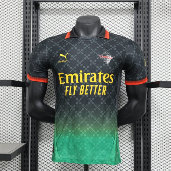 AC Milan x Off-White Jersey (Black-Green) 2025 PLAYER VERSION