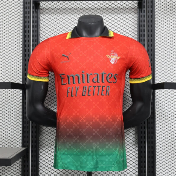 AC Milan x Off-White Jersey (Red-Green) 2025 PLAYER VERSION