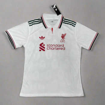 Liverpool White with Red Jersey 25 26 Season PLAYER VERSION